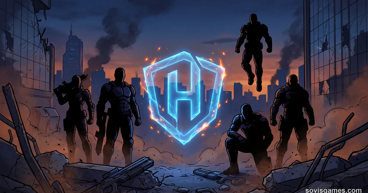 Overwatch 2 placeholder cover — black background with abstract hero silhouettes. No game artwork is used. Cover pending official key art from Blizzard.