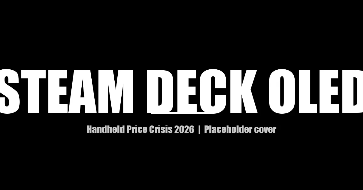 Steam Deck OLED placeholder — black background with the Steam Deck name in white. Cover pending official key art.